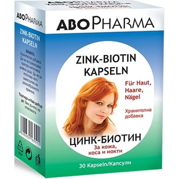 Image 1 of Abo Pharma Цинк-Биотин, 30 капсули, Abo Pharma (10011130)