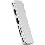 Satechi USB-C Snap Hub (1x HDMI 4K 60Hz, 1x USB-C up to 5 Gbps, 1x USB-A 3.0 up to 5 Gbps, 1xUSB-C PD, 1x microSD/ 1x SD card reader) - Silver (ST-HUSNS)