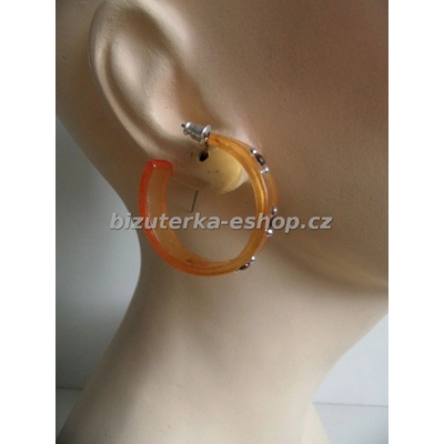 Bizuterka-eshop.cz kruhy 04576 oranžové s kamínky