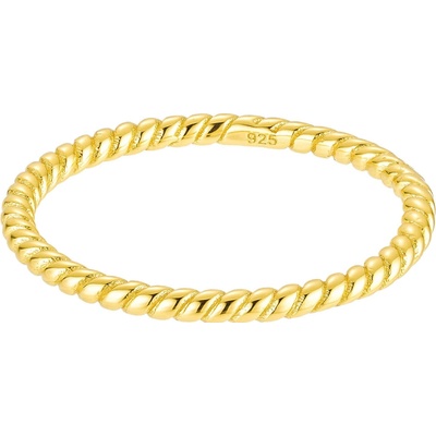 Olivie Strieborný zatočený prsteň GOLD 8839