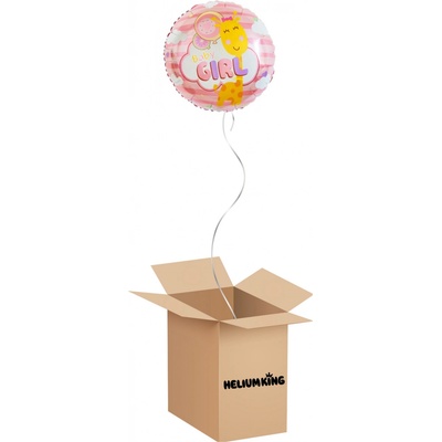 HeliumKing Balónový box Baby girl kruh 45 cm