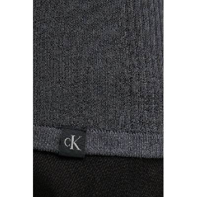 Calvin Klein Пуловер Calvin Klein Jeans дамски в сиво от лека материя с ниско поло J20J224300 (J20J224300)