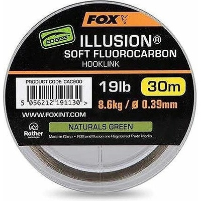 Fox Fluorocarbon Edges Illusion Soft Hooklink Naturals Green 30 m 0,30 mm 5,5 kg