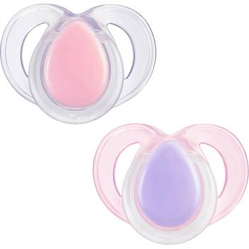 Tommee Tippee Ортодонтични залъгалки Tommee Tippee - Night Time със светеща в тъмното дръжка, в Бяло и Розово с кутия за стерилизиране, 18-36 m, 2 броя (TT.0280)