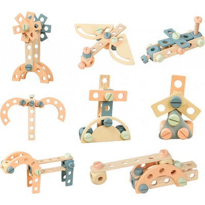 Aga4Kids Dřevěná stavebnice 66 ks