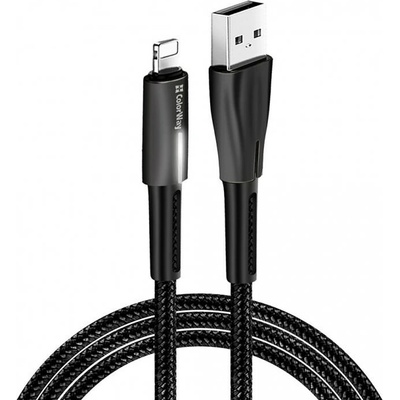 ColorWay CW-CBUL035-BK USB Apple Lightning (zink alloy + LED), 2.4A, 1m, černý