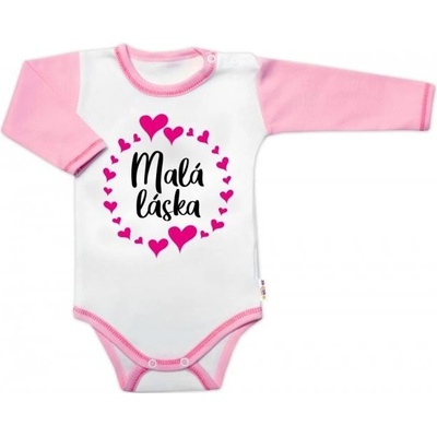 Body dlhý rukáv s vtipným textom Baby Nellys Malá láska holka