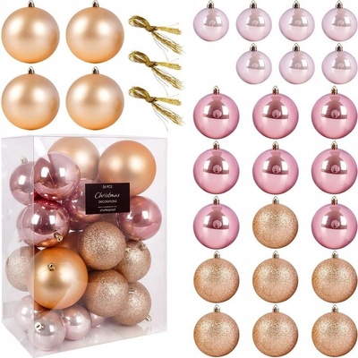 HOMESTYLING Homestyling KO-CAN223030 Vánoční ozdoby sada 26 ks rosegold