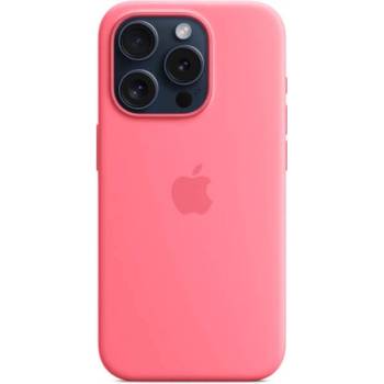 Apple Оригинален Силиконов Калъф за iPhone 15 Pro, Silicone Magsafe Case MWNJ3ZM/A, Тъмно Розов (MWNJ3ZM/A)