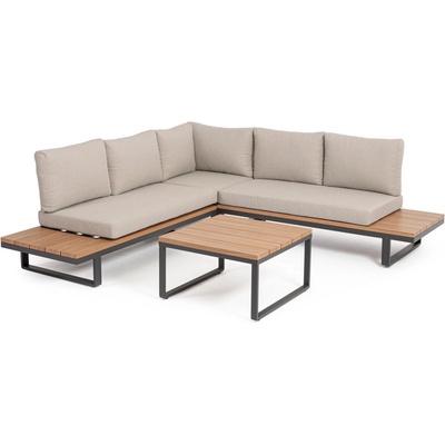 Bizzotto Ъглов диван комплект Zelmar антрацит с възглавници YK13 (0663792)