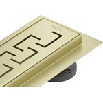 Mexen Flat 360° M15 линеен въртящ се сифон 90 см, златист четкан - 1A24090-40 (1A24090-40)