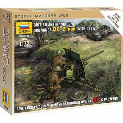 ZVEZDA Wargames WWII military 6169 British QF 2-pdr Anti Tank Gun w/crew 1:72