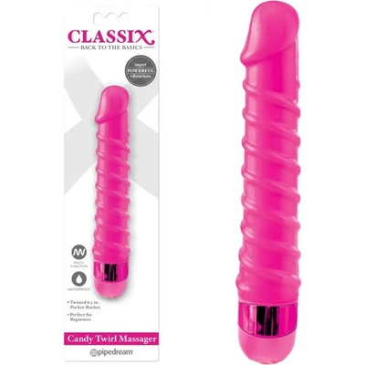 Вибратор със спираловиден дизайн 17см. - Classix Candy Twirl Massager (PIPE197811)