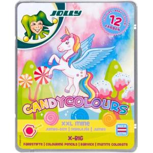 Jolly X-Big Candy Colours Комплект цветни моливи от 12 части с много голяма дебелина 3099-0137 (3099-0137)