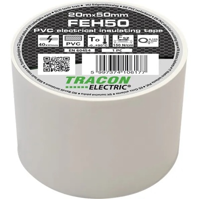 TRACON FEH50 50 mm x 20 m бяла изолационна лента (FEH50)