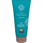 HOT - Shiatsu 2in1 Amber Scent - масажен лубрикант - кехлибар (200 ml) - lovesexshop