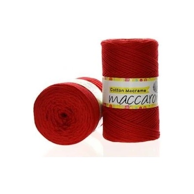 Maccaroni Cotton macrame 2mm - 16 červená