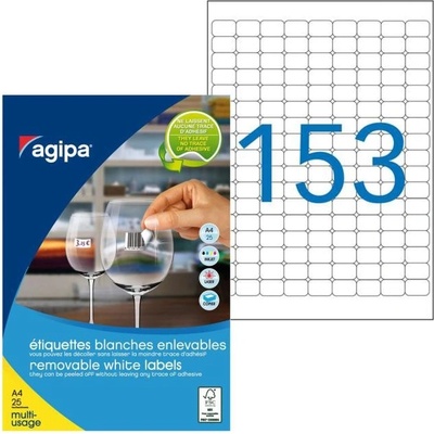 Etikety univerzálne odnímateľné 22x16mm Agipa A4 25 hárkov