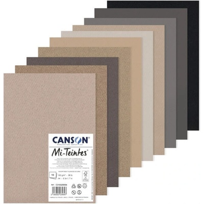 Canson Mi-Teintes listy A4 10 archů 160g 31032S054 Šedé tóny