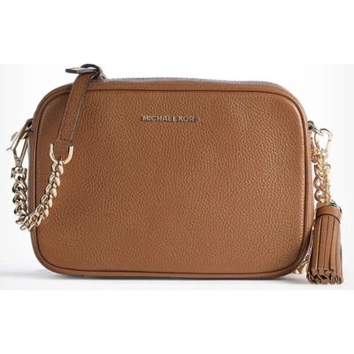 Michael Kors kožená crossbody kabelka jet set ginny luggage hnědá