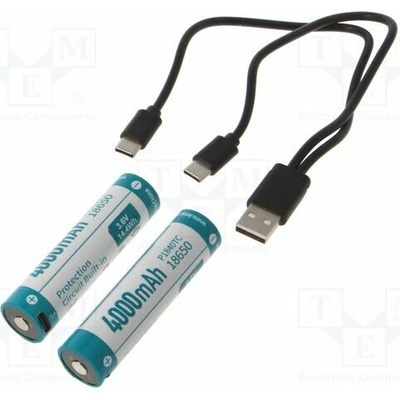 KEEPPOWER P1840TC Akum: Li-Ion; 18650,MR18650; 3,7V; 4000mAh; Ø18,5x70,5mm; 8A; 2ks.
