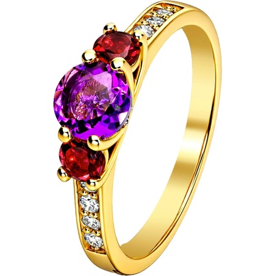 Zlaton Prsten žluté zlato ametyst s diamanty a turmalíny N21102501185