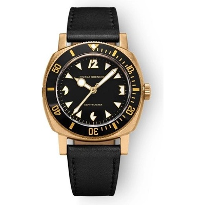 Nivada Grenchen Depthmaster Bronze Black Leather