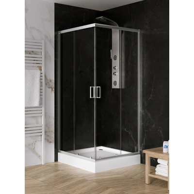 NEW TRENDY Čtvercový sprchový kout SUVIA 90x90, čiré sklo + vanička (ZS-0004)