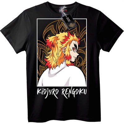 NOONEBRAND Тениска Kyojuro Rengoku Аниме - 2XL, Black
