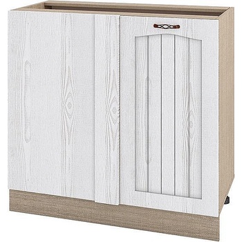 Image 1 of ИРИМ Долен ъглов кухненски шкаф Сити МФ-Бяло фладер-04-92 ляв 90 см