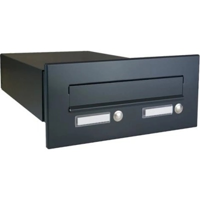 DOLS B-042 ČD-3 RAL7016 - poštová schránka na zamurovanie, s 2x menovkou a 2x zvončekovým tlačidlom, antracit