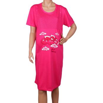 Image 1 of Нощница за кърмачки в цикламено с мече и точки