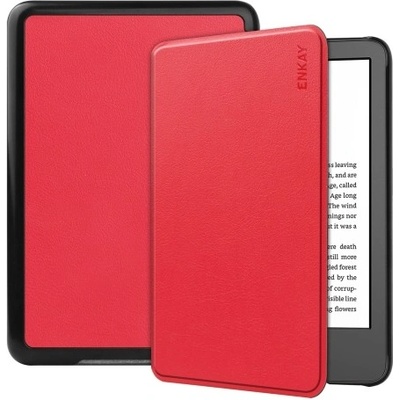 Enkay LEATHER Zaklápací obal pre Amazon Kindle 11. generácia 2022 2024 57095 červený