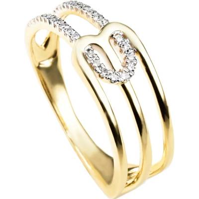 Stuchlík zlatý prsten s diamanty 30390