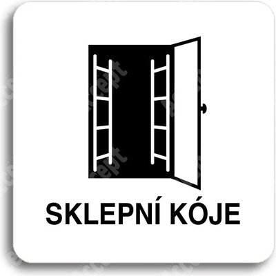 ACCEPT Piktogram sklepní kóje - bílá tabulka - černý tisk bez rámečku