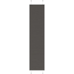 vidaXL Плисирана щора, черна, 45x200 см, ширина на плата 44, 4 см, полиестер (4015149)