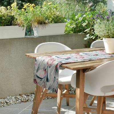 Takoy Stolní běhoun bílo-modrý 40x180 cm voděodolný GARDEN na terasu a balkon-HF-467568 | 40 x 180 cm