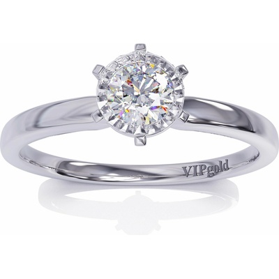 VIPgold Zásnubný prsteň s briliantmi v bielom zlate R330 63800