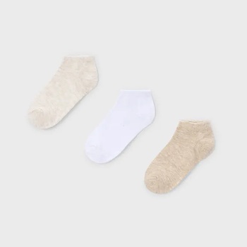 Mayoral Сет чорапи едноцветни бежово и бяло за момче Mayoral