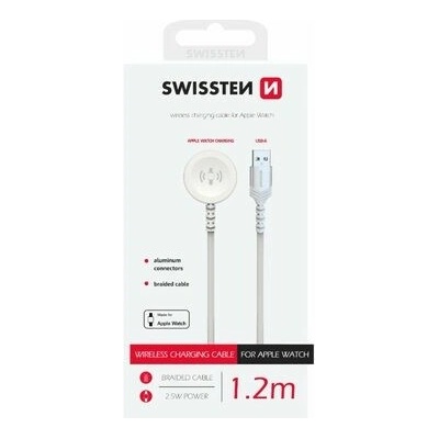 SWISSTEN OPLETENÝ MAGNETICKÝ KABEL PRO APPLE WATCH KOVOVÝ, USB-A 1.2 M 22065501
