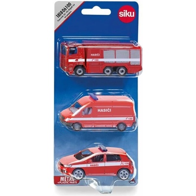 Siku SIKU Blister Hasičská sada 3 aut česká verze 1:50