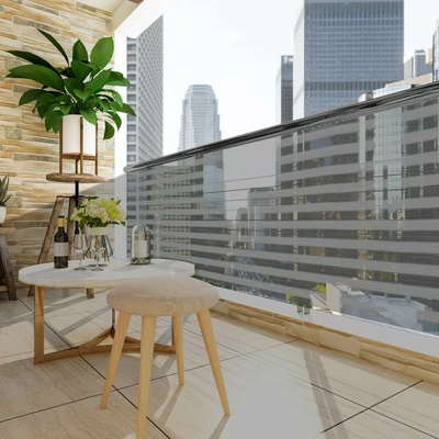 Detex® Zástěna na balkon 1,4x10m |šedá+bílá