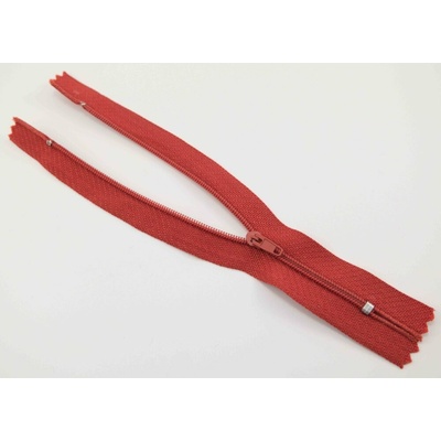 Nedeliteľný jemný plastový špirálový zips (veľkosť číslo 3) rôzne farby - dĺžka 12 cm - 60 cm 16 cm Paprikovo červená