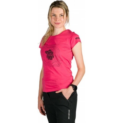 Northfinder Dámske outdoorové tričko z organickej bavlny MANDI pink