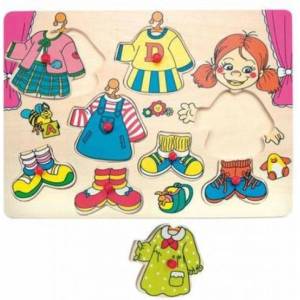 Woodyland Puzzle на дъска - обличане (90319)