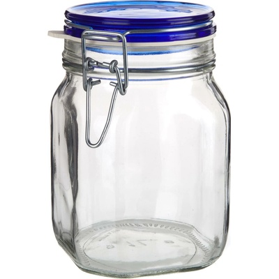 BORMIOLI dóza hermetická skl.s patentním uzávěrem FIDO Blue 1000 ml