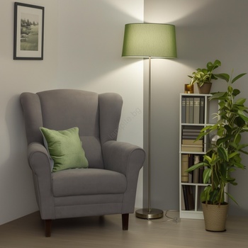 Brilagi - LED подова лампа CERIA 1xE27/40W/230V Ø 45 см зелен/матов хром (BG2938)