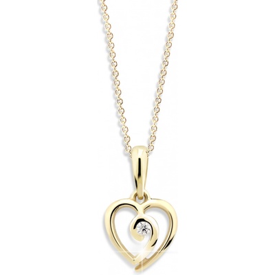 Cutie Jewellery Romantický prívesok zo žltého zlata Z6298 1609 40 10 X 1