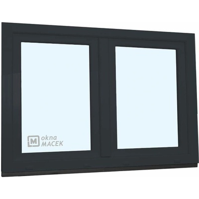 KÖMMERLING Plastové okno - 70 AD, 1500x900 mm, O+OS klapačka, antracit čiré, antracit/bílá