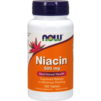 NOW NOW Niacin 500mg, 100 Tablets